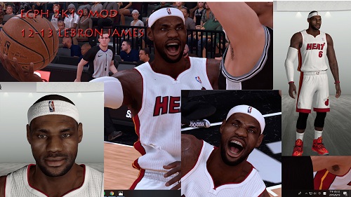 NBA 2K19 热火12-13巅峰詹姆斯面补MOD