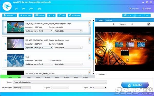 AnyMP4 Blu-ray Creator(蓝光刻录工具)