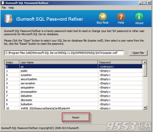 iSumsoft SQL Password Refixer