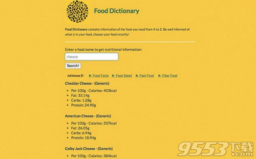 Food Dictionary Chrome插件