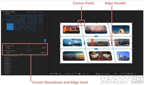 Super Collage(AE视频图像画面分割拼贴分屏插件)