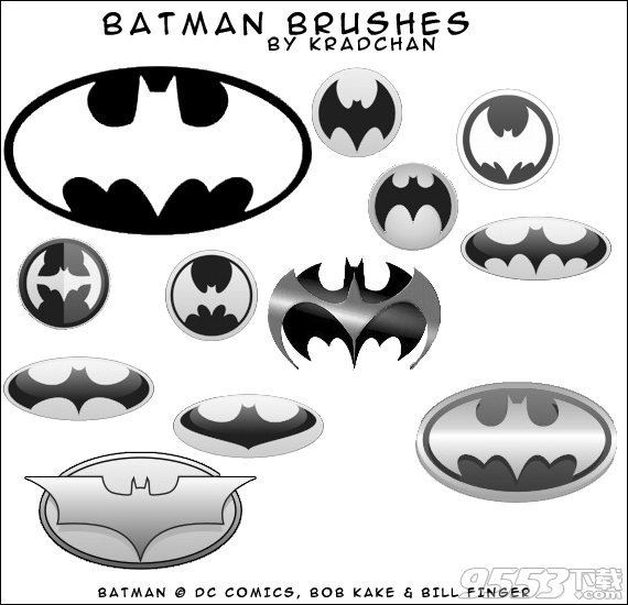 蝙蝠侠标志蝙蝠镖图案PS笔刷插件